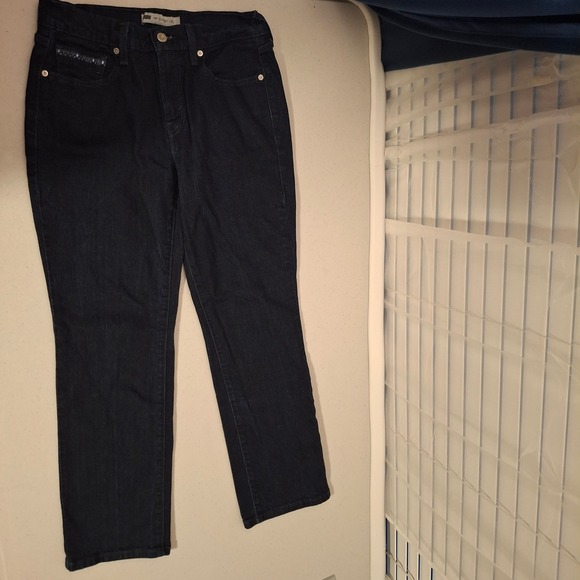 Levi's Denim - Levi's 505 Straight Leg Jeans Dark Wash Embellished Pockets Women's‎ 8S